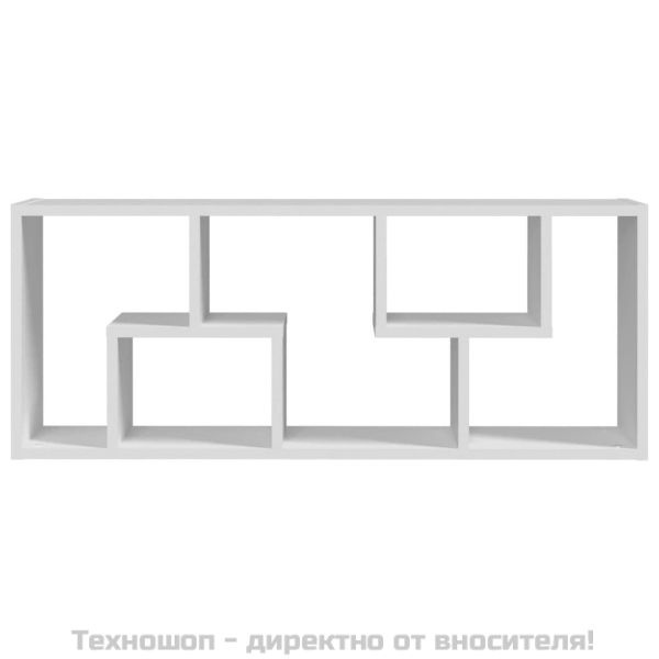 Стенен рафт, бял, 36x16x90 см, инженерно дърво