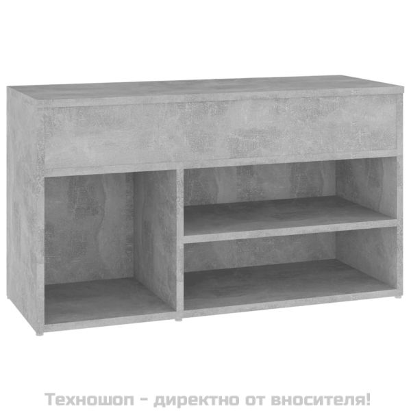 Пейка за обувки, бетонно сива, 80x30x45 см, инженерно дърво