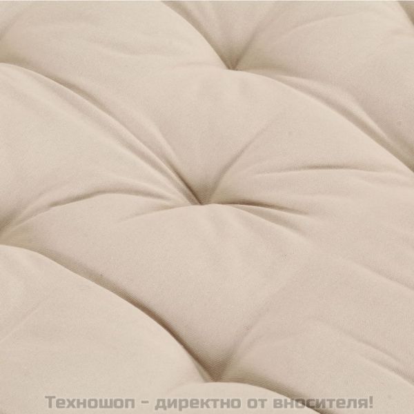 Палетна възглавница за под, памук, 120x80x10 см, бежова