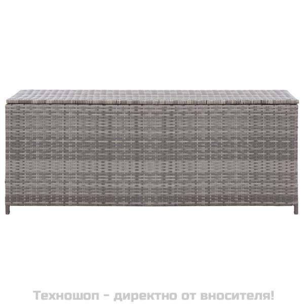Градински сандък за съхранение, сив, 120x50x60 см, полиратан