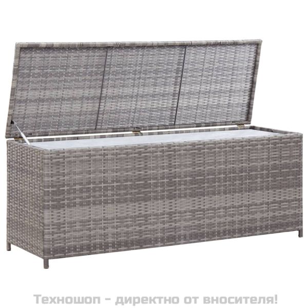 Градински сандък за съхранение, сив, 120x50x60 см, полиратан