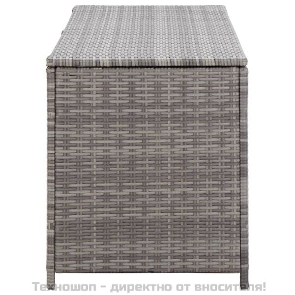 Градински сандък за съхранение, сив, 120x50x60 см, полиратан