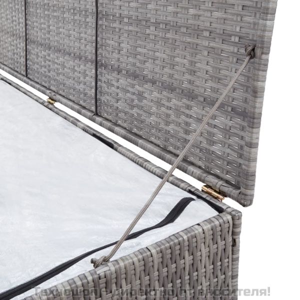 Градински сандък за съхранение, сив, 120x50x60 см, полиратан