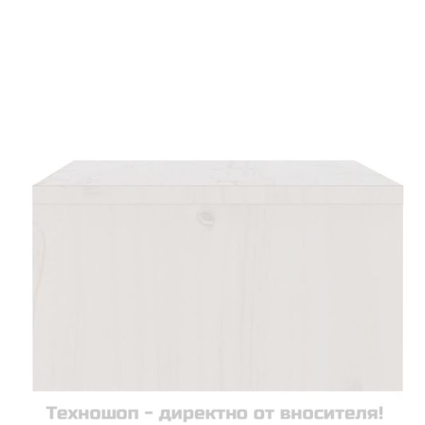 Поставка за монитор, бяла, 100x27x15 см, бор масив
