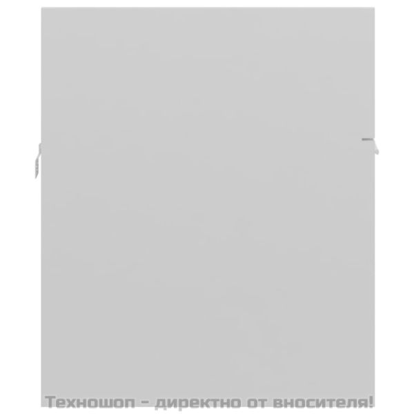 Комплект мебели за баня, бял гланц, инженерно дърво