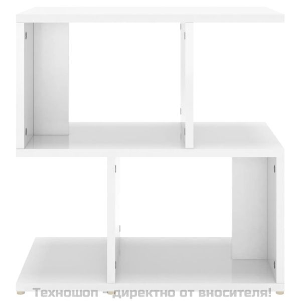 Нощно шкафче, бял гланц, 50x30x51,5 см, инженерно дърво