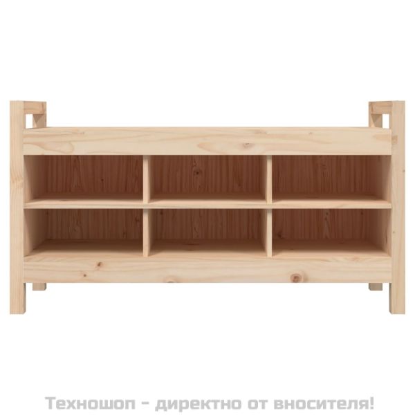 Пейка за антре, 110x40x60 см, борово дърво масив