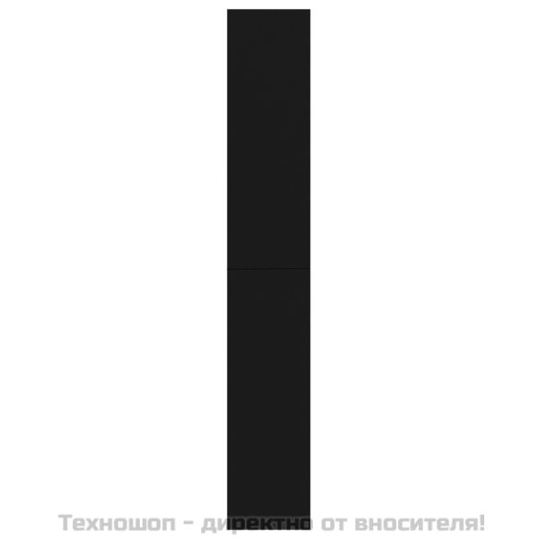 5-етажна библиотека, черна, 80x30x189 см, инженерно дърво