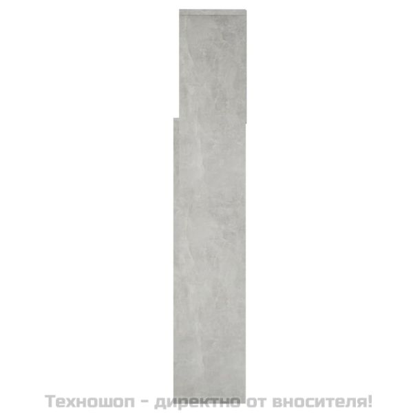 Табла за легло тип шкаф, бетонно сива, 160x19x103,5 см