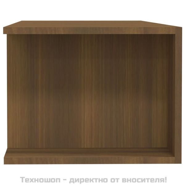 ТВ шкаф с LED осветление, кафяв дъб, 135x39x30 см