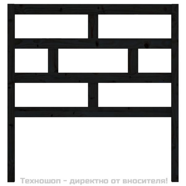 Горна табла за легло, черна, 96x4x100 см, бор масив