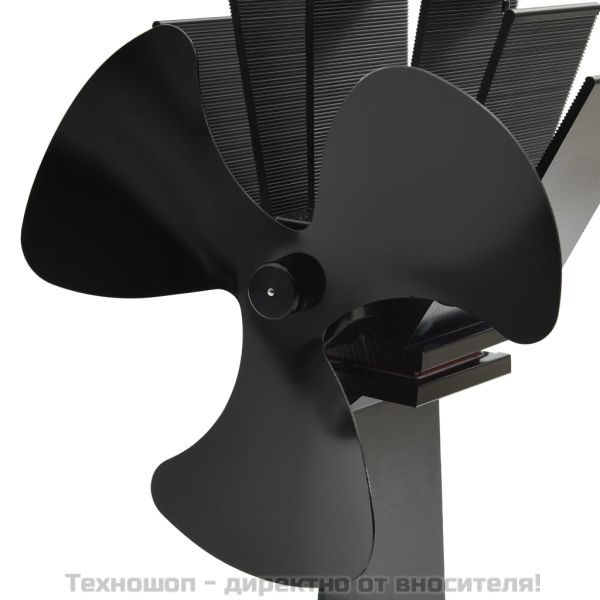 Вентилатор за печка за топъл въздух, 3 перки, черен