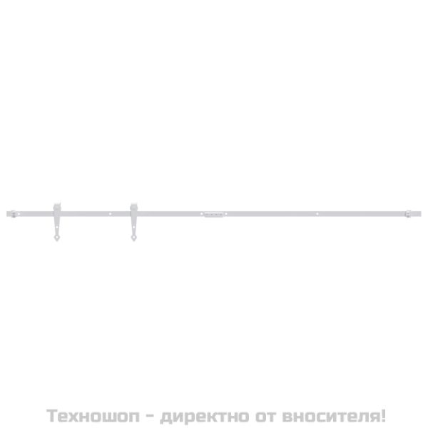 Комплект за мини плъзгаща врата за шкаф, стомана, бял, 183 см