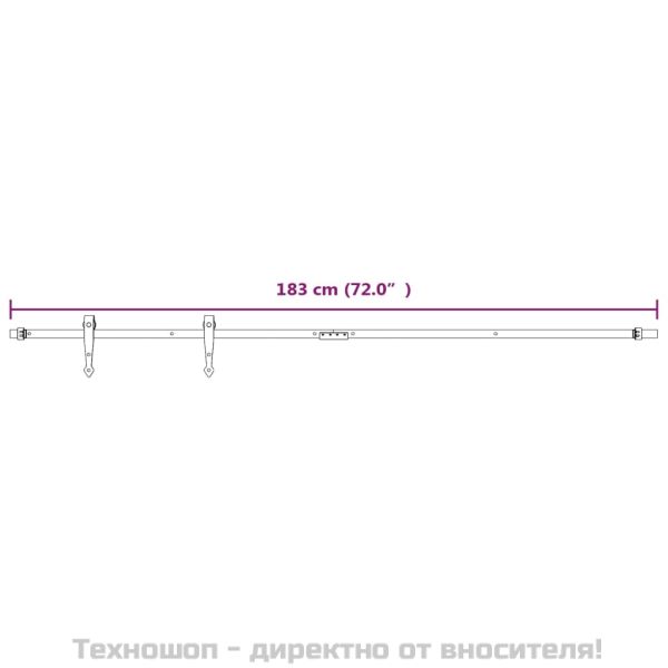 Комплект за мини плъзгаща врата за шкаф, стомана, бял, 183 см