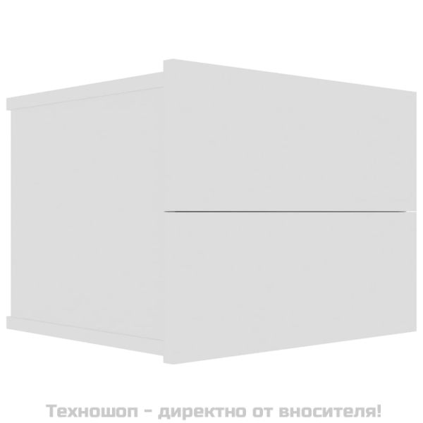 Нощно шкафче, бяло, 40x30x30 см, инженерно дърво