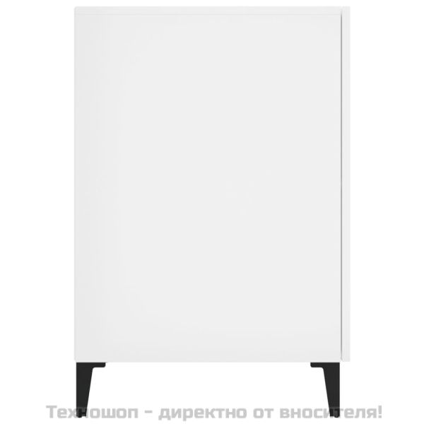 Бюро, бял гланц, 140x50x75 см, инженерно дърво