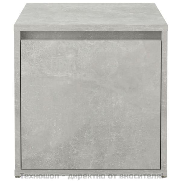 Кутия с чекмедже, бетонно сива, 40,5x40x40 см, инженерно дърво