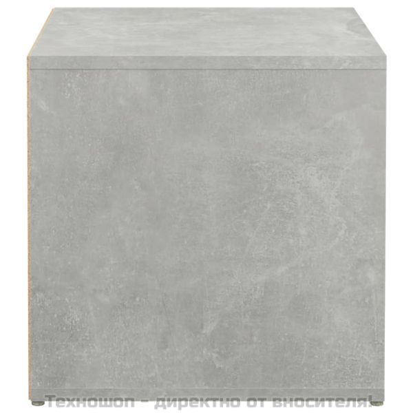 Кутия с чекмедже, бетонно сива, 40,5x40x40 см, инженерно дърво
