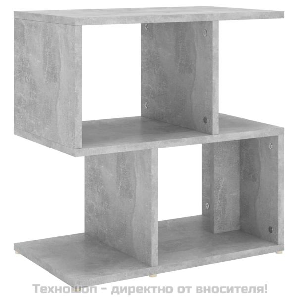 Нощно шкафче, бетонно сиво, 50x30x51,5 см, инженерно дърво