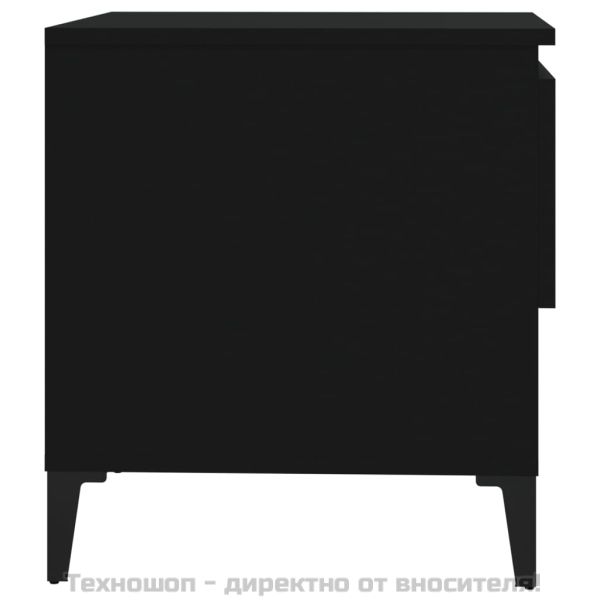 Странична маса, черна, 50x46x50 см, инженерно дърво