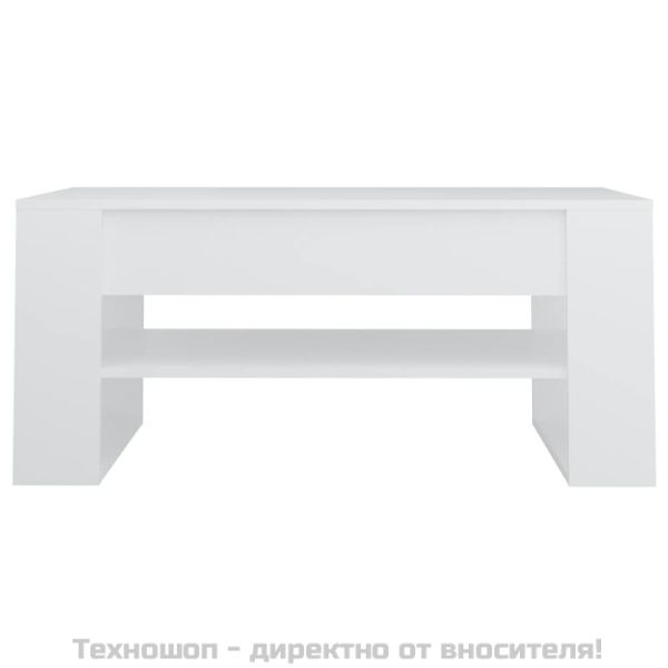 Маса за кафе, бяла, 102x55x45 см, инженерно дърво