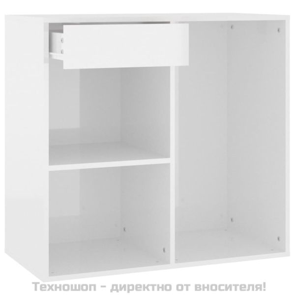 Козметичен шкаф, бял гланц, 80x40x75 см, инженерно дърво