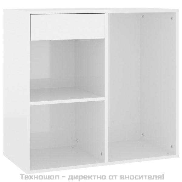 Козметичен шкаф, бял гланц, 80x40x75 см, инженерно дърво