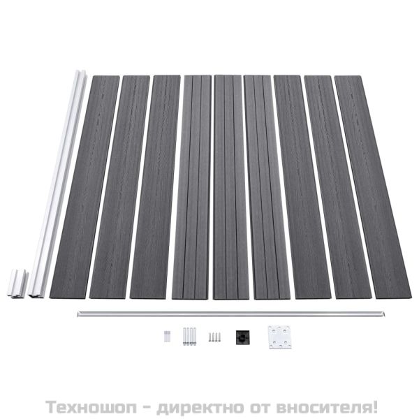 Градинска ограда, WPC, 175x186 см, сива