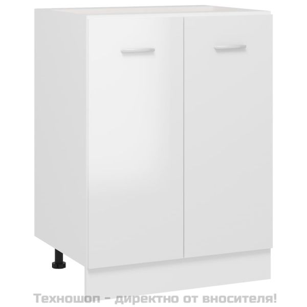 Долен шкаф, бял гланц, 60x46x81,5 см, ПДЧ