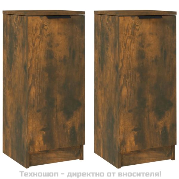 Сайдборди, 2 бр, опушен дъб, 30x30x70 см, инженерно дърво