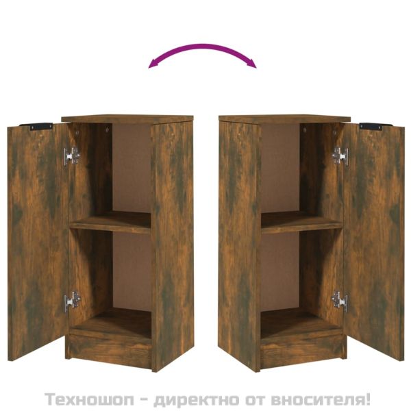 Сайдборди, 2 бр, опушен дъб, 30x30x70 см, инженерно дърво