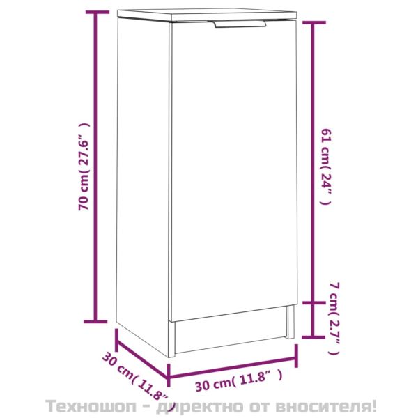 Сайдборди, 2 бр, опушен дъб, 30x30x70 см, инженерно дърво
