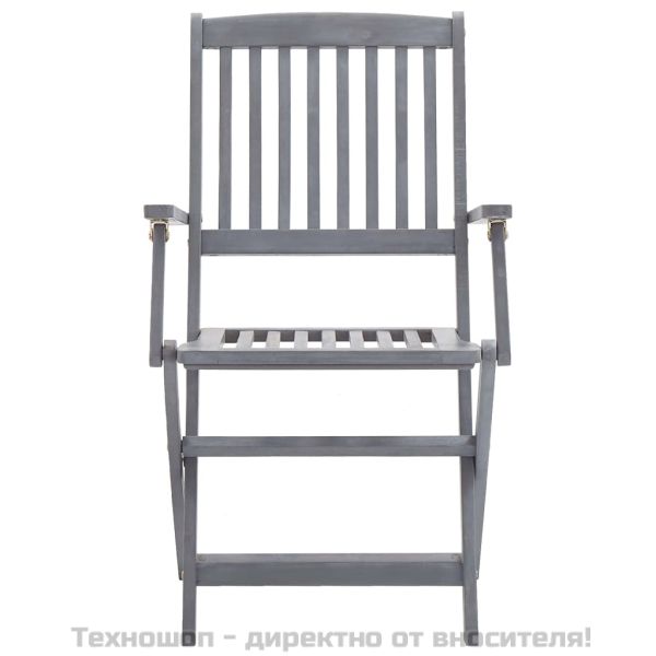 Сгъваеми градински столове, 2 бр, акация масив