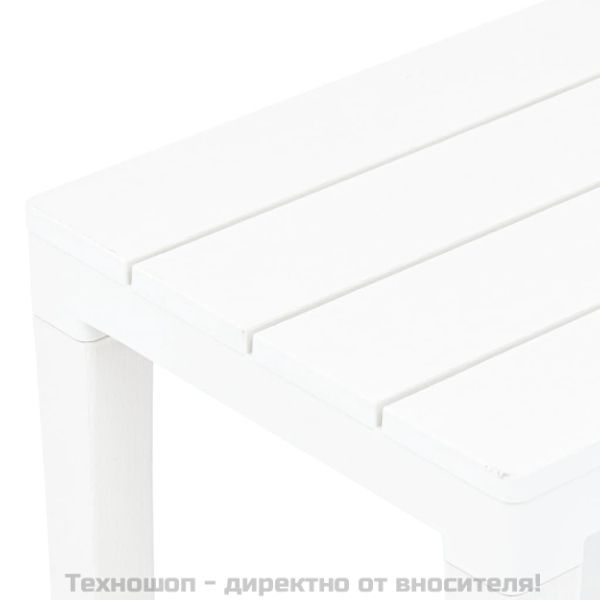 Градински пейки, 2 бр, бели, пластмаса