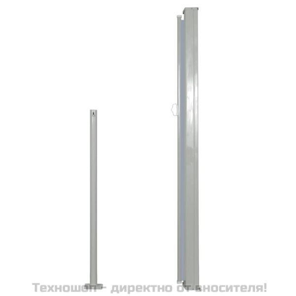 Прибираща се странична тента, 140х300 см, сива