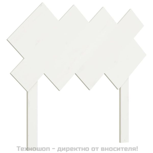 Горна табла за легло, бяла, 92x3x81 см, бор масив