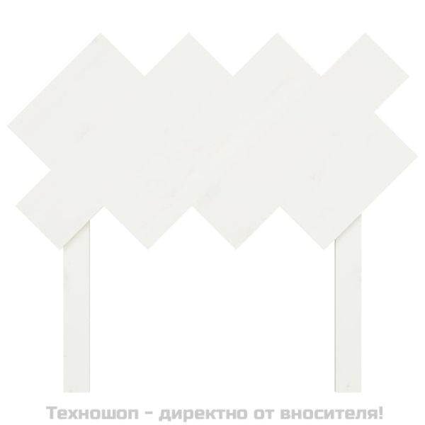 Горна табла за легло, бяла, 92x3x81 см, бор масив