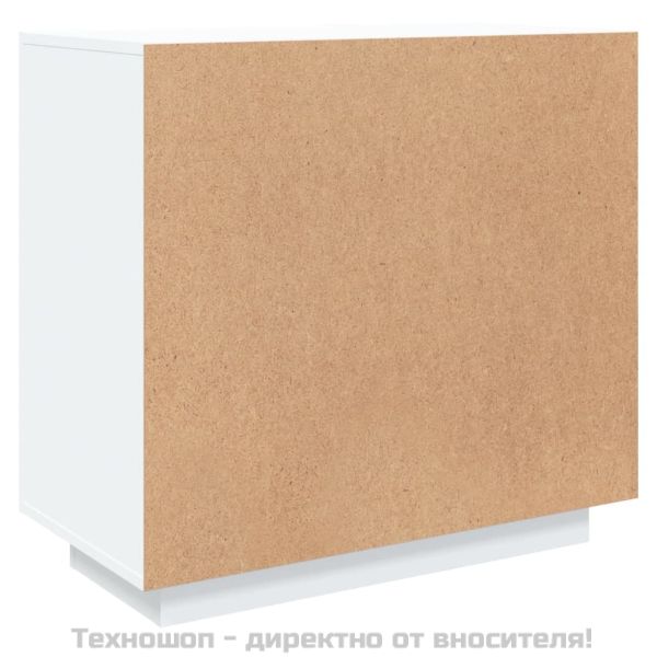 Сайдборд, бял, 80x40x75 см, инженерно дърво
