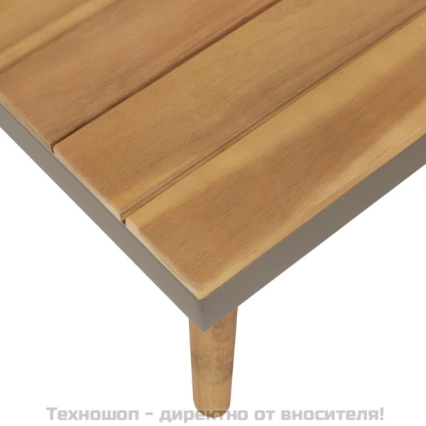 Градински комплект с възглавници, 4 части, акация масив, кафяв