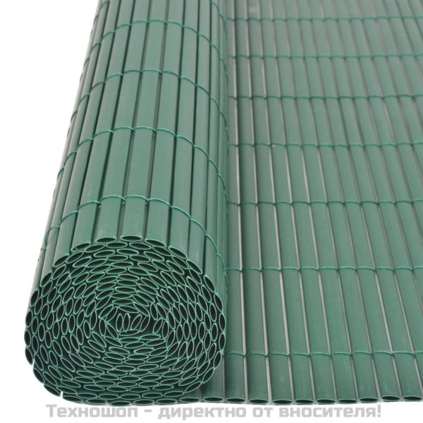 Двустранна градинска ограда, PVC, 90x300 см, зелена