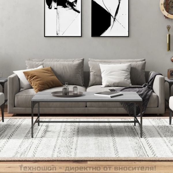 Кафе маса, сив сонома, 100x50x35 см, инженерно дърво