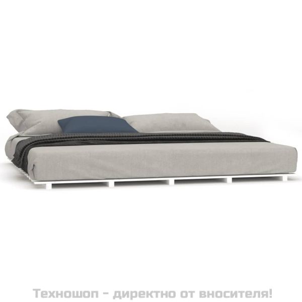 Рамка за легло, бяла, бор масив, 180x200 cм