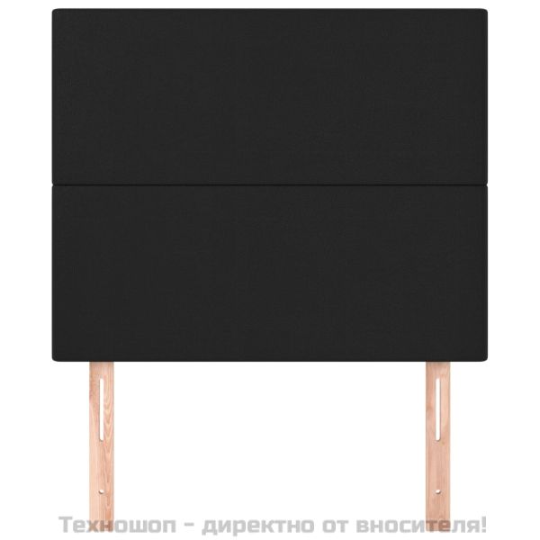 Табла за легло, черна, 100x5x118/128 см, изкуствена кожа