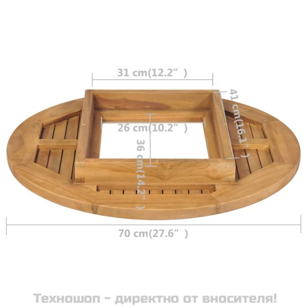 Плот за каси с бира, тиково дърво, 70 см