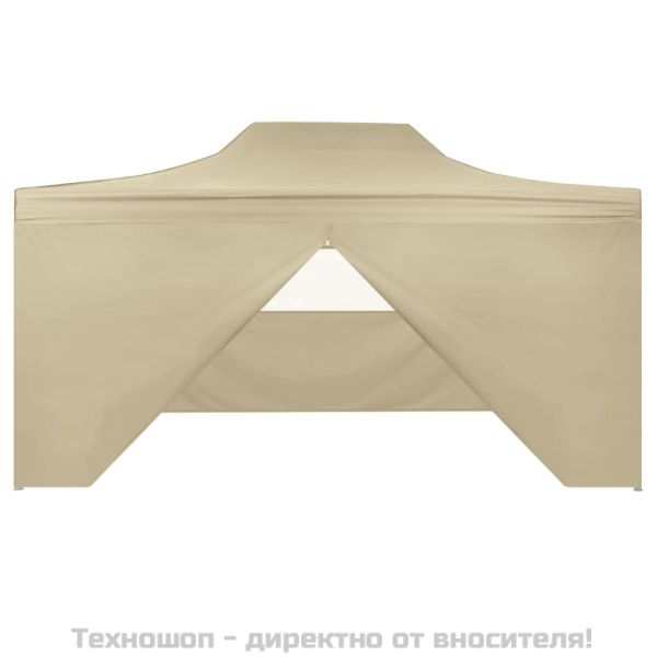 Сгъваема шатра с 4 странични стени, 3х4,5 м, кремавобяла