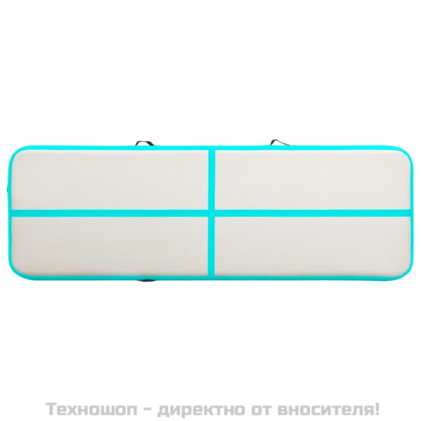 Надуваем дюшек за гимнастика с помпа, 300x100x15 см, PVC, зелен