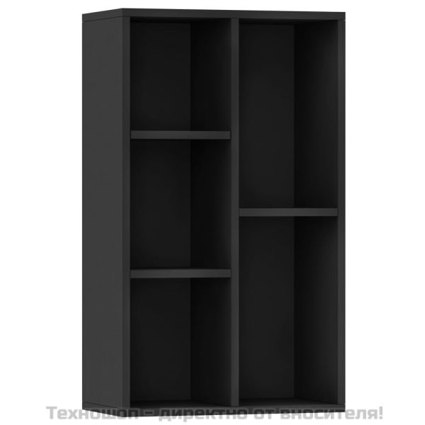 Библиотека/бюфет, черна, 50x25x80 см, инженерно дърво