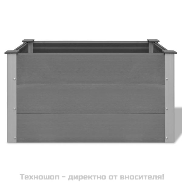 Градинска повдигната леха, WPC, 100x50x54 см, сива
