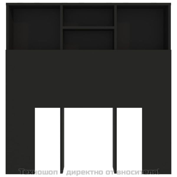 Табла за легло тип шкаф, черна, 100x19x103,5 см