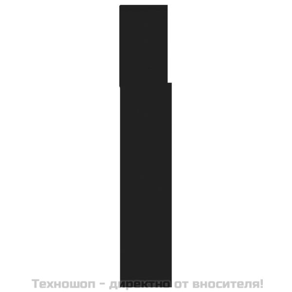 Табла за легло тип шкаф, черна, 100x19x103,5 см